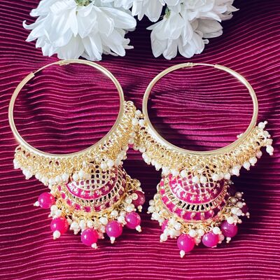 Ruby  Jhumki /Hoop Earrings