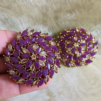 Purple and Gold Studs