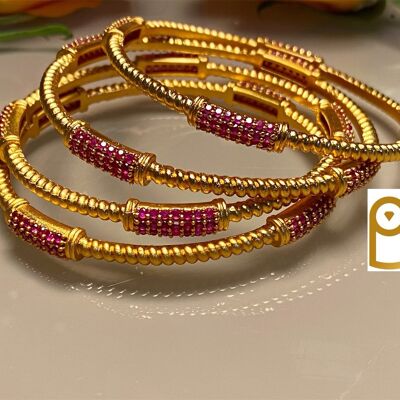 Ruby Bar shaped AD Bangles