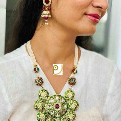 Designer Rajwadi pendant Necklace set