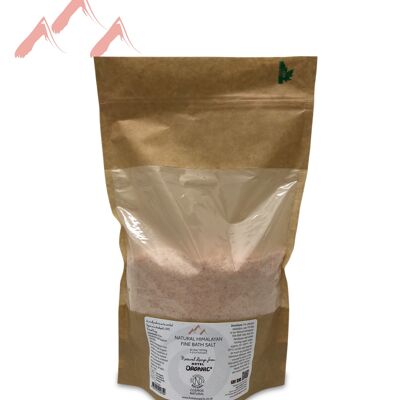 Certified Natural Himalayan FINE Bath Salt Biodegradable Bag - 1000g