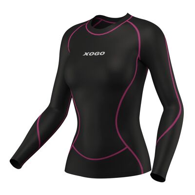 HAUT DE BASE LAYER FEMME XOGO PERFORMANCE XP300 - Noir/Rose