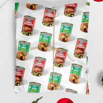 Xmas Dinner Leftovers Christmas Gift Wrap **Pack of 2 Sheets Folded**