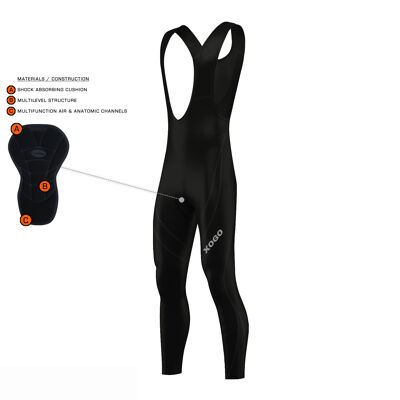 XOGOs Essential Radsport-Trägerhose - Schwarz