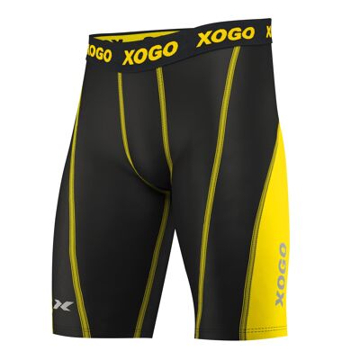 XOGO's ESSENTIAL COMPRESSION SHORTS - Yellow
