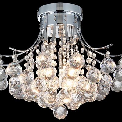 3-Light Semi Flush Crytals Droplet