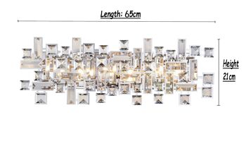 Applique/Plafonnier Rectangulaire Moyen Semi Cristal -65cm 4