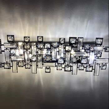 Applique/Plafonnier Rectangulaire Moyen Semi Cristal -65cm 5