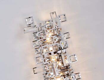 Grand Rectangle Semi Crystal Applique/Plafonnier -75cm 4