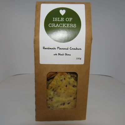 Isle Of Crackers Flaxseed & Black Olive 150g