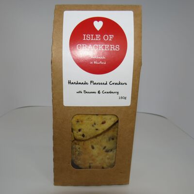 Isle Of Crackers Flaxseed, Cranberry & Sesame 150g