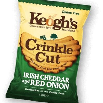 Keoghs Crinkle Cut Irish Cheddar & Red Onion 125g