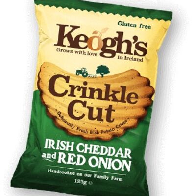 Keoghs Crinkle Cut Irish Cheddar & Red Onion 125g