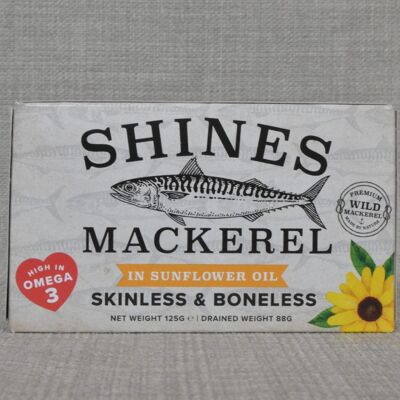 Shines Mackerel Fillets in Sunflower Oil 125g