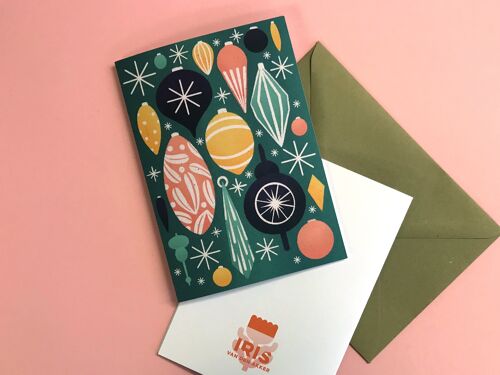 Holiday Decorations Card | A6 folded Christmas card
