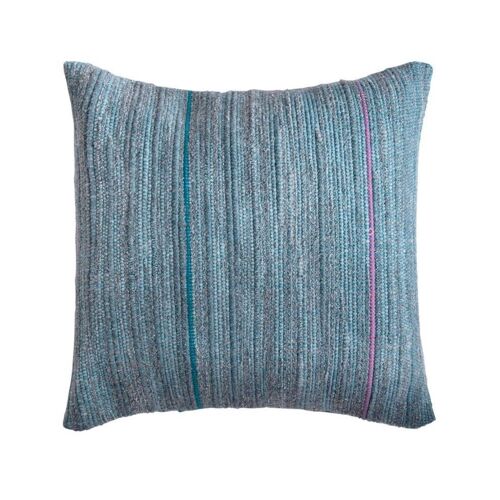 Refugee Hand-Woven Cushion - Aqua
