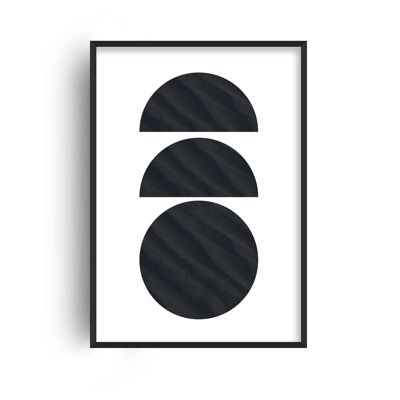 Half and Full Circle Large Print - A2 (42x59.4cm) - Black Frame