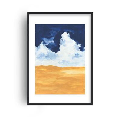 Horizon Abstract Clouds Print - A2 (42x59.4cm) - White Frame