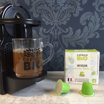 Organic verbena mint infusion - Nespresso X10 tea capsule
