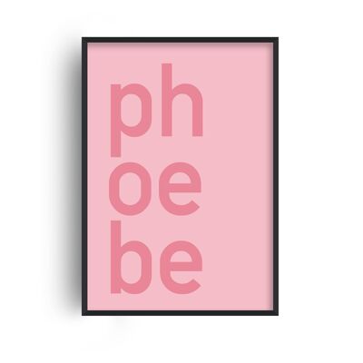 Custom Contrast Bold Name Pink Print - A3 (29.7x42cm) - White Frame