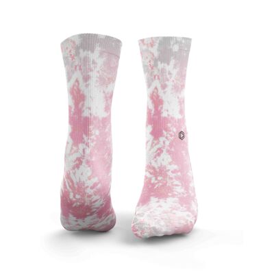 Chaussettes Tie Dye 3.0 - Femme Rose & Gris Clair