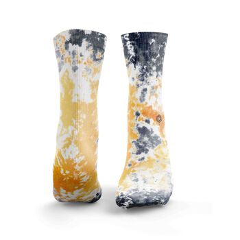 Chaussettes Tie Dye 3.0 - Femme Orange & Gris Foncé 1