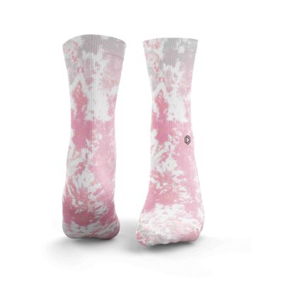 Tie Dye 3.0 Socks - Mens Pink & Light Grey