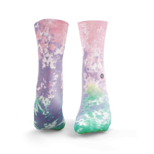 Tie Dye 3.0 Socks - Mens Pink, Green & Purple