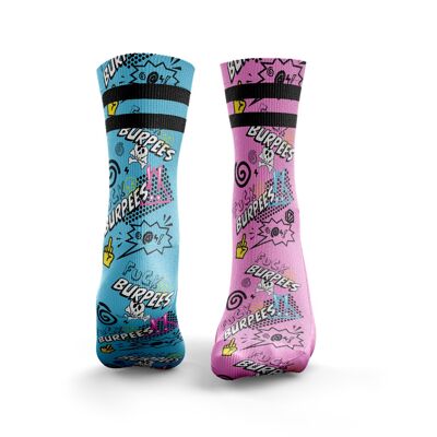 F Burpees - Womens Pink & Blue (Odd Socks)