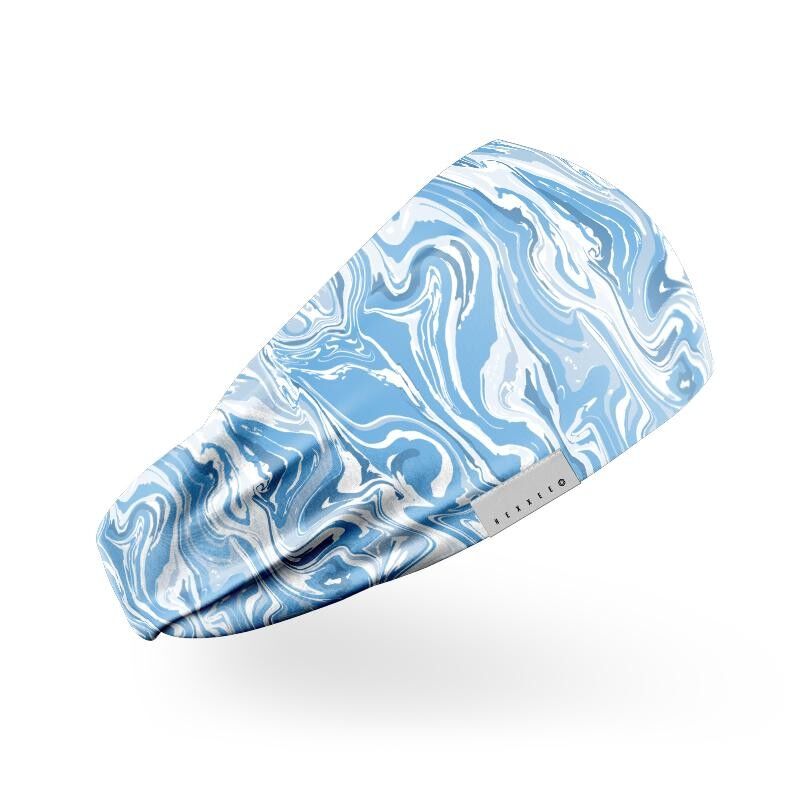 Blaues Marmorstirnband