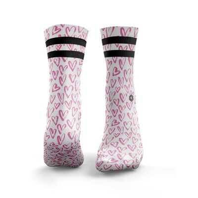 Pink Hearts - Damen 2 Streifen