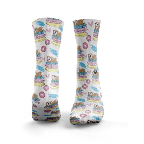 Sleepy Sloth Socks - Womens White