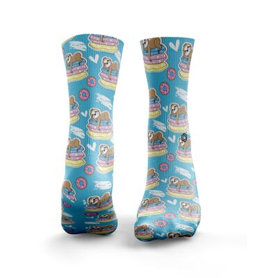 Sleepy Sloth Socks - Womens Blue