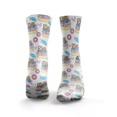 Sleepy Sloth Socks - Mens White