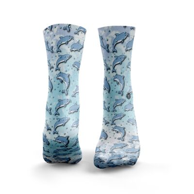 Dolphin Bubbles Socks - Womens Ocean Tie Dye