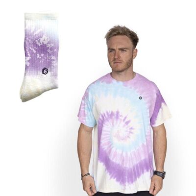 Ensemble t-shirt et chaussettes Pastel Swirl
