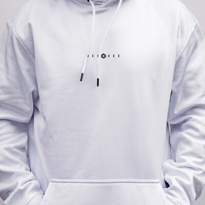 Hoodie mit minimalem Logo - Medium (40") - Weiß