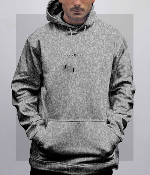 Minimal Logo Hoodie - Large (44") - Heather Grey