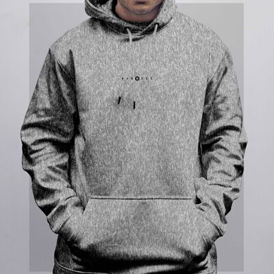 Sudadera con capucha y logo minimalista - Grande (44 ") - Gris jaspeado