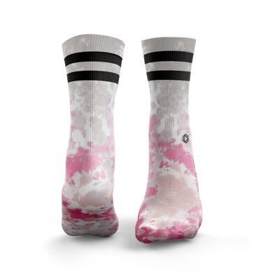 Tie Dye 2Stripe - Womens Pink & Light Grey