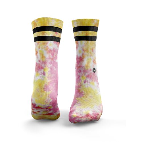 Tie Dye 2Stripe - Womens Pink Lemonade