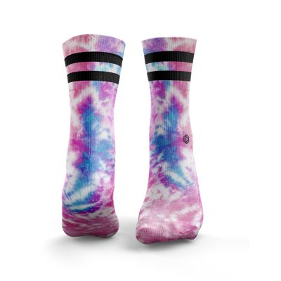 Tie Dye 2Stripe - Donna Frozen Pink & Blue