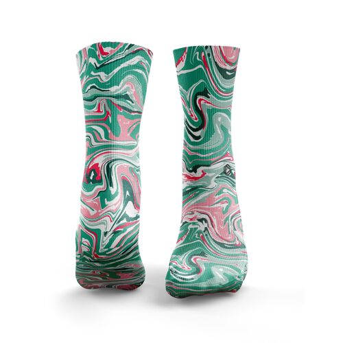 Marble 2.0 Socks - Womens Pink & Green