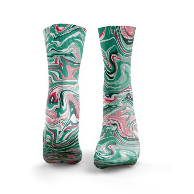 Chaussettes Marble 2.0 - Homme Rose & Vert