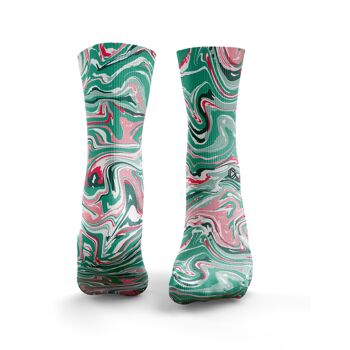 Chaussettes Marble 2.0 - Homme Rose & Vert 1