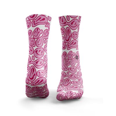 Smiley 2.0 Socks - Womens Pink