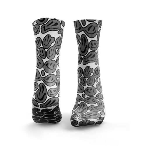 Smiley 2.0 Socks - Womens Grey & Black