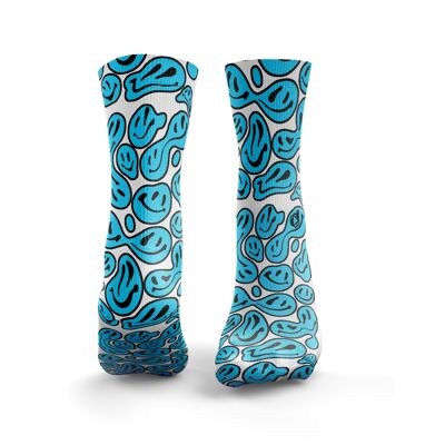 Smiley 2.0 Socks - Womens Blue & Black