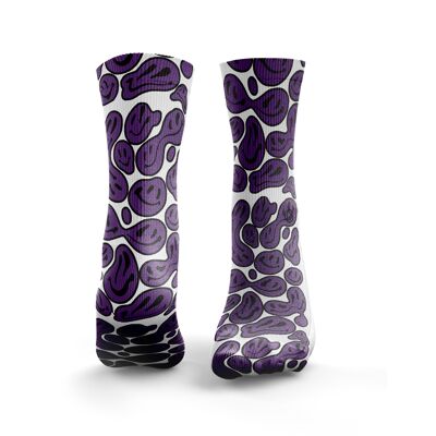 Calcetines Smiley 2.0 - Morado y negro para hombre