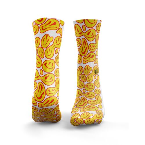 Smiley 2.0 Socks - Mens Yellow & Orange
